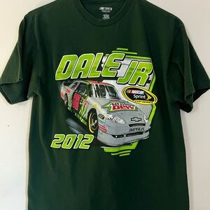 NASCAR 2012 Dale Earnhardt Jr T-Shirt L Green 88 Car Nascar Sprint Mtn Dew